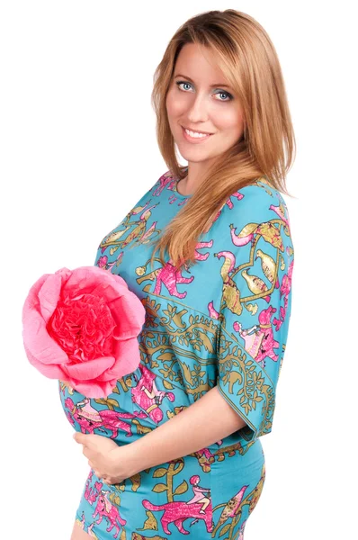 Ritratto di felice bella donna incinta — Foto Stock
