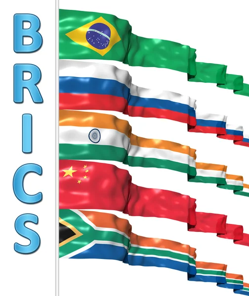Conceito BRICS isolado sobre branco — Fotografia de Stock