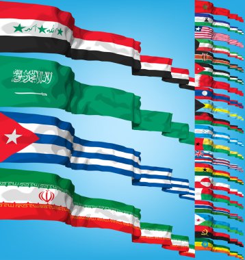 Set of world flags clipart