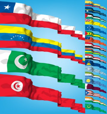 Set of world flags clipart