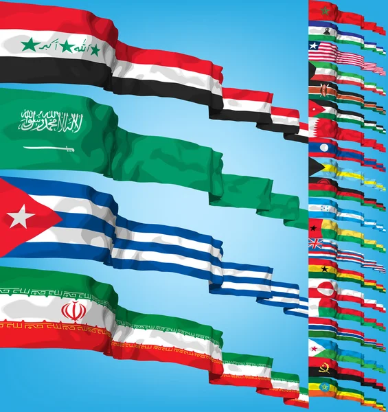 Набір світових прапорів — стоковий вектор
