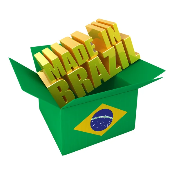 Φτιαγμένο στη Βραζιλία. 3D απεικόνιση έννοια που απομονώνονται σε λευκό — Φωτογραφία Αρχείου