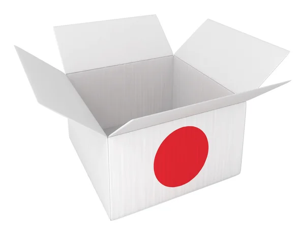Сделано в Японии коробка контейнер изолирован на белом — стоковое фото