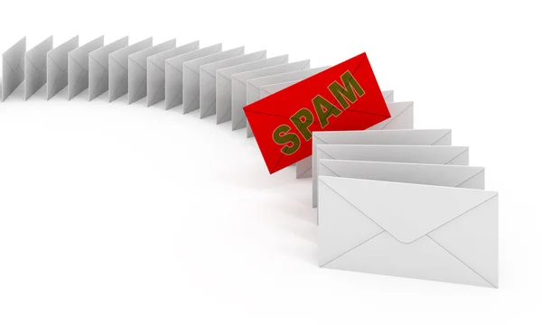 E-mail spam filter konsep 3d — Stok Foto