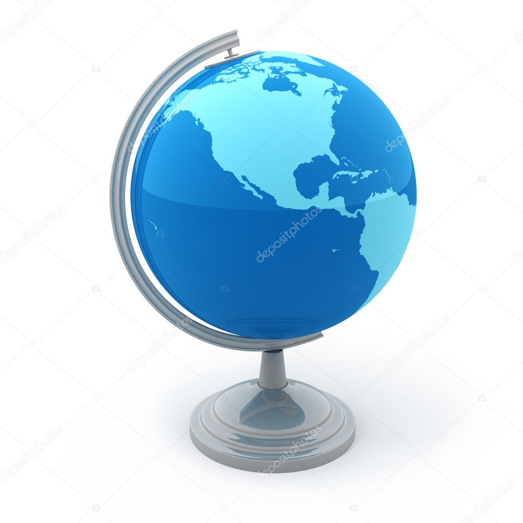 Terrestrial globe isolated on white