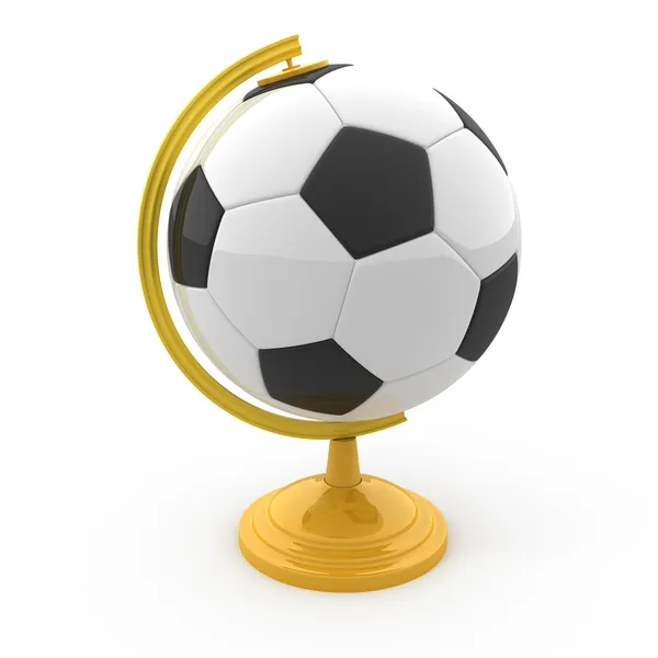 Piłka nożna globu ziemskiego na białym tle — Zdjęcie stockowe