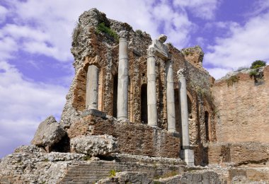 Taormina Yunan amfi tiyatro Sicilya İtalya