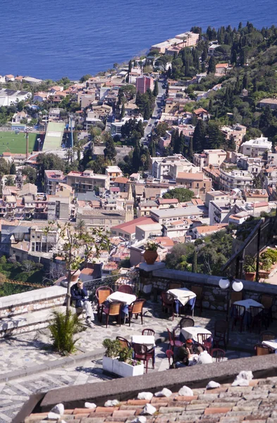 Taormina stad i Sicilien Italien — Stockfoto
