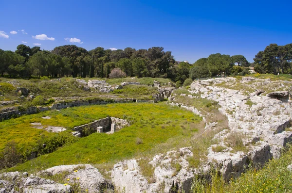 Syrakusy, Sicílie římský amfiteátr — Stock fotografie