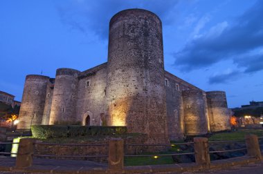 Ursino castle in Catania Sicily Italy clipart