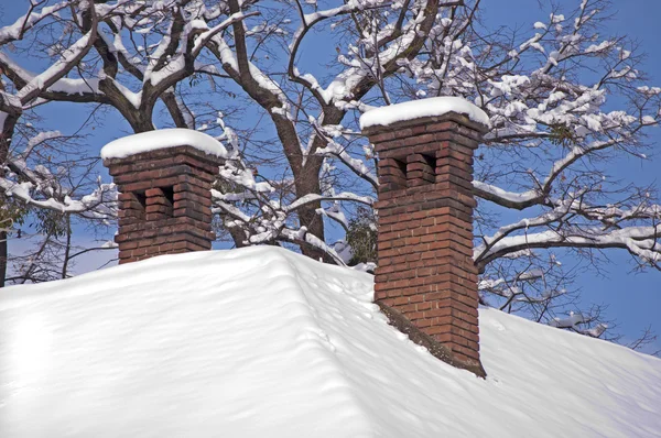 Chimney in winter — Stock Photo, Image