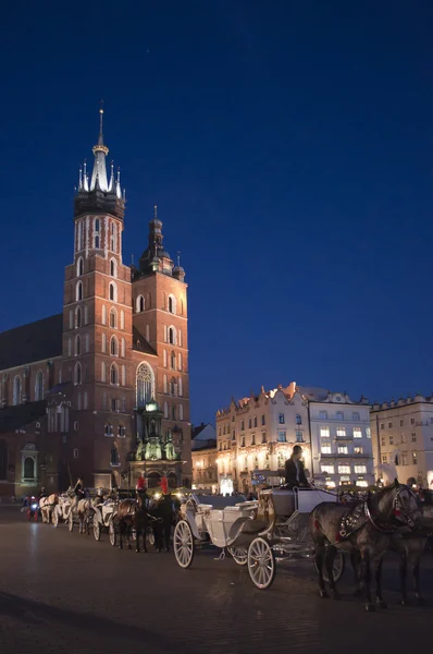 St Mary cathedral in main square in Krakow — Stock Photo, Image