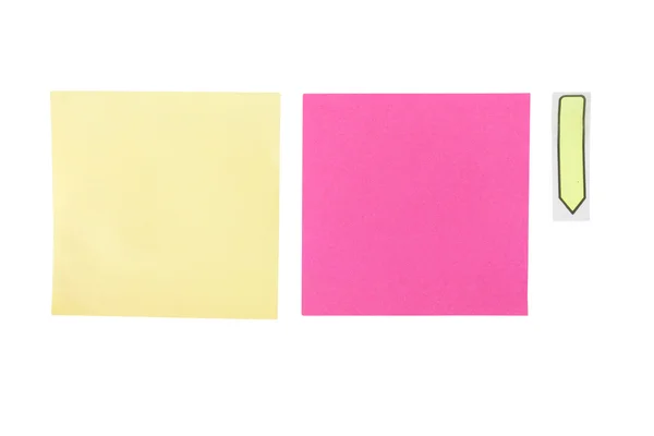 Gele en roze post-it notities — Stockfoto