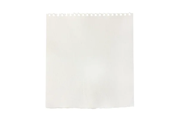 Pedaço em branco de papel de caderno ou caderno rasgado — Fotografia de Stock