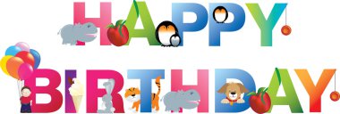 Happy birthday young child style clipart