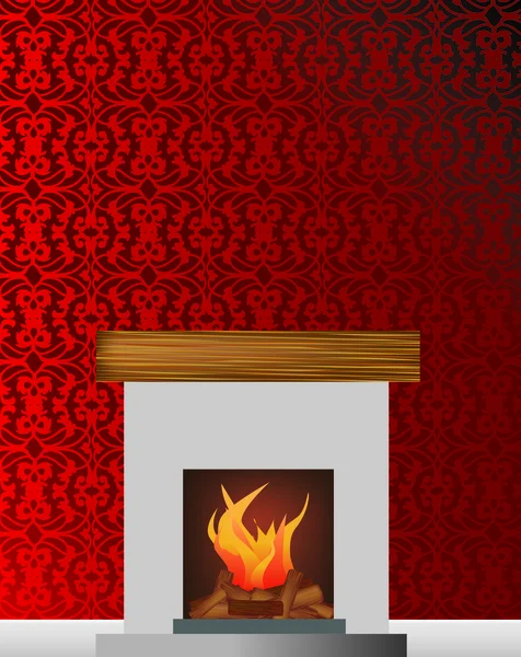 Fireplace illustration — Stock Vector