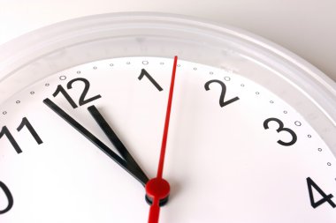 Clock face showing nearly 12 o clock clipart
