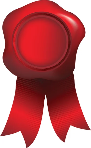Selo vermelho de homologação com selo de cera — Vetor de Stock