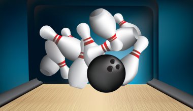 Ten pin strike out clipart