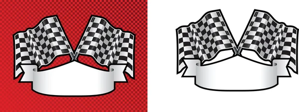 モーター レースの市松模様、波乱万丈の旗の背景 — ストックベクタ
