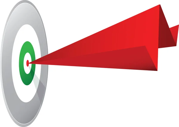 Paper dart in bullseye — Stock Vector