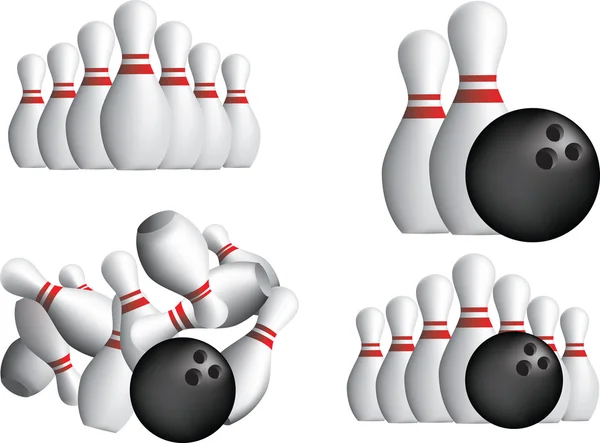 Tio stift bowlingstift — Stock vektor
