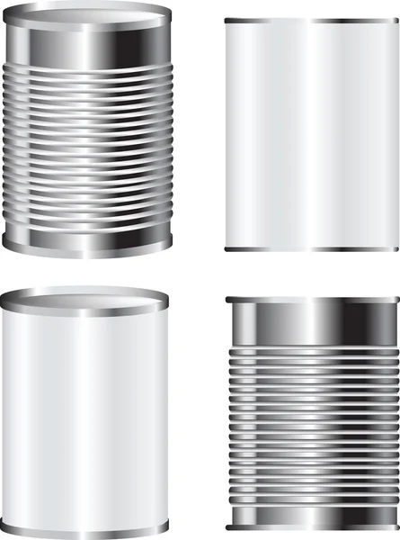 Metal tin can food packaging — Stock Vector