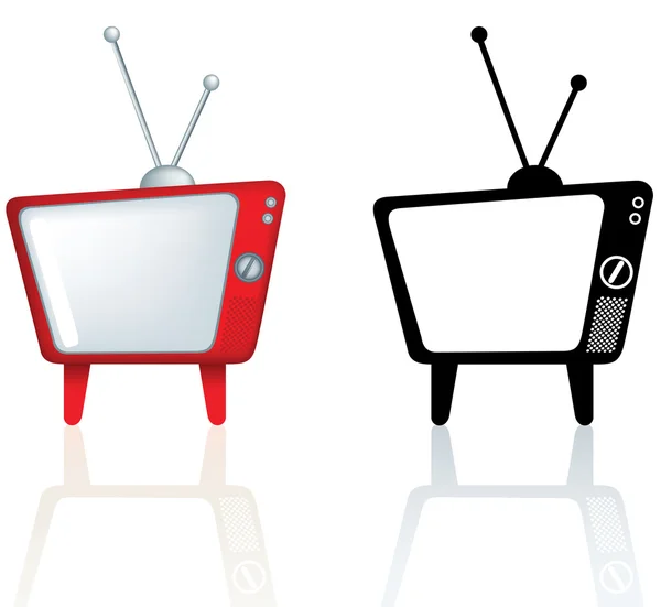 レトロなビンテージのファンキーなデザインのクールなスタイルのテレビ — ストックベクタ