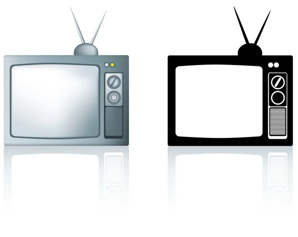 古い 1980 年代スタイル金属ポータブル テレビ — ストックベクタ