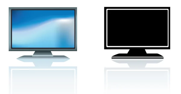 Moderno tela plana televisão de alta definição estilo —  Vetores de Stock