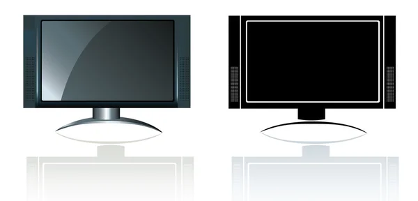 Tela plana moderna widescreen televisão de alta definição estilo —  Vetores de Stock
