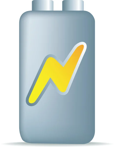 Icono simple de una batería con relámpago flash eléctrico — Vector de stock