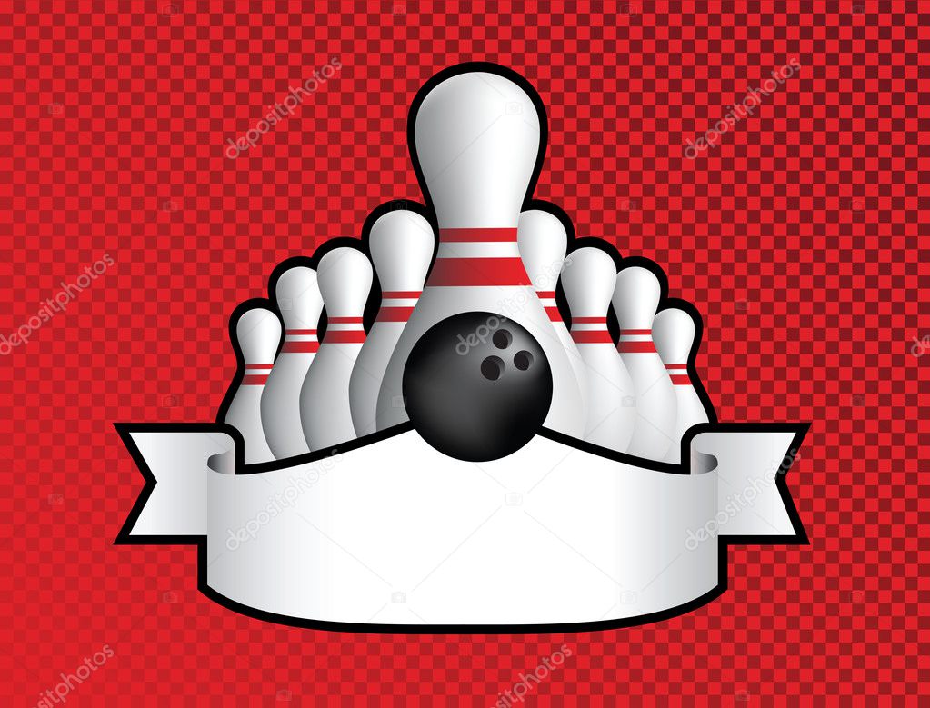 Ten pin bolwing background design with scroll
