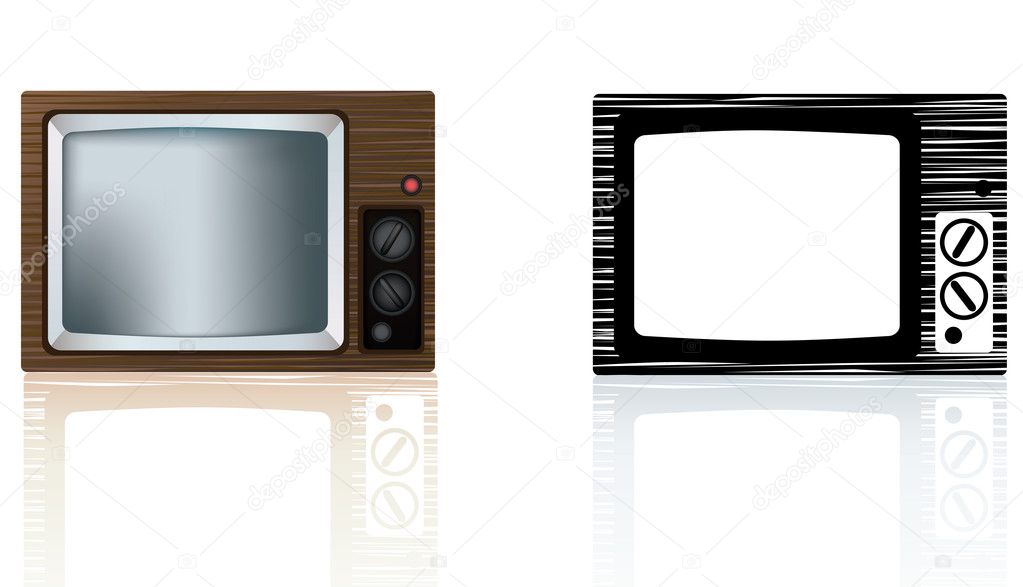 old style 1970s or 1980's wooden portable tv