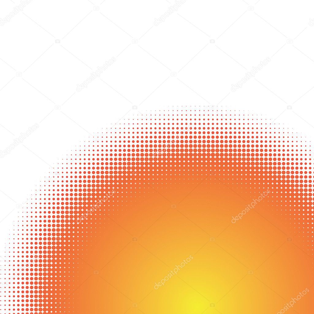 halftone circle representing an abstract sunrise