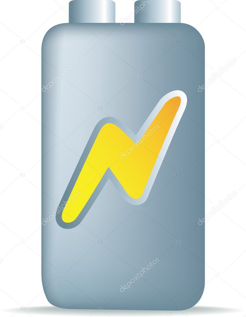 simple icon of a battery with lightning electric flash