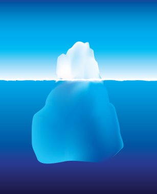 Iceberg above and below the water clipart