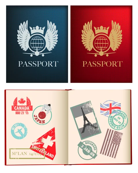 特定のパスポートを国の一般的な設計します。 — ストックベクタ