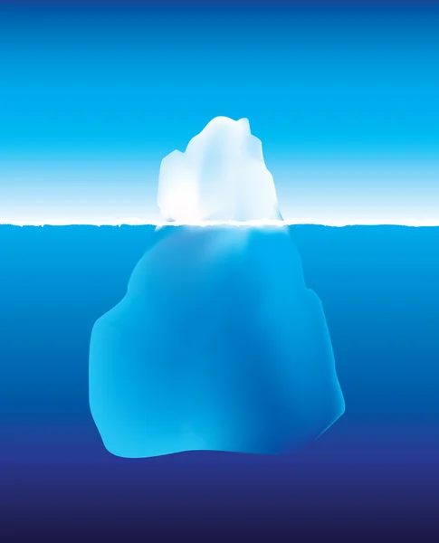 Iceberg above and below the water — Stock Vector