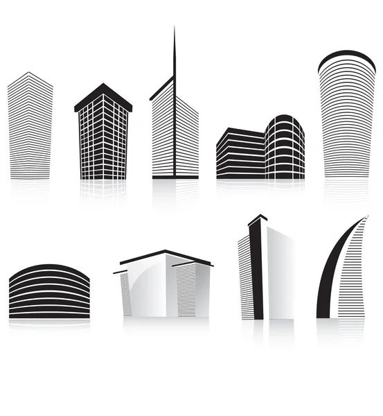 Schwarzes Bürogebäude moderne Architektur — Stockvektor
