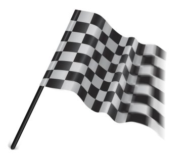 Checkered or chequered flag on a white background clipart