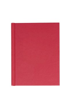 Red hardback book on white background from above clipart