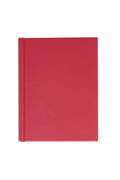 Libro de tapa dura rojo sobre fondo blanco desde arriba — Foto de Stock