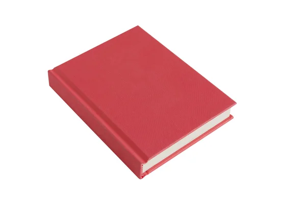 Röd inbunden bok på vit bakgrund — Stockfoto