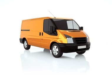 Orange 3d van clipart