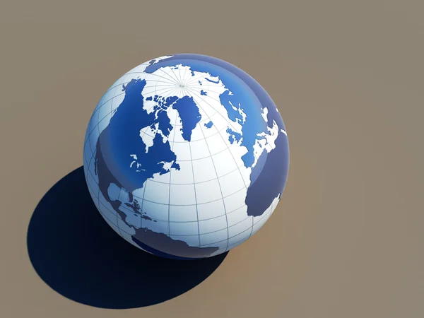 3D Земля на сером фоне — стоковое фото