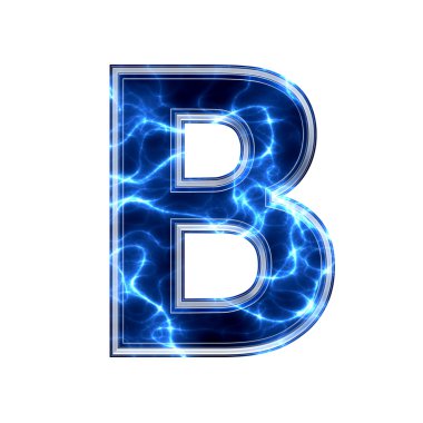 Electric 3d letter on white background - b clipart