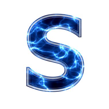 Electric 3d letter on white background - s clipart