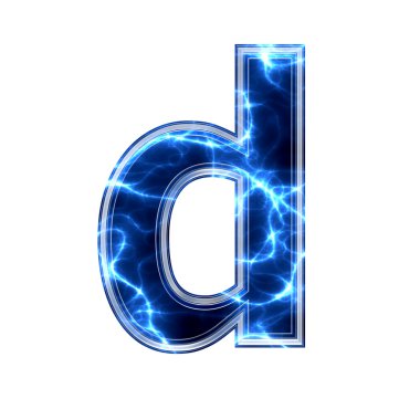 Electric 3d letter - d clipart