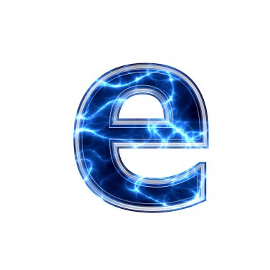 Electric 3d letter - e clipart